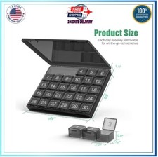 Monthly Pill Organizer Once a Day 30 Day Pill Organizer Box Squeeze to Open New