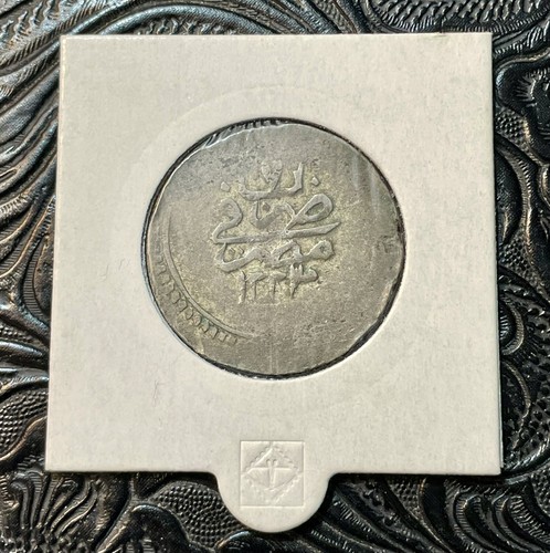 EGYPT, OTTOMAN AH 1223- 7 OR 1814 SILVER / BILLON 1 QIRSH. MAHMOUD II. RR - Picture 3 of 4