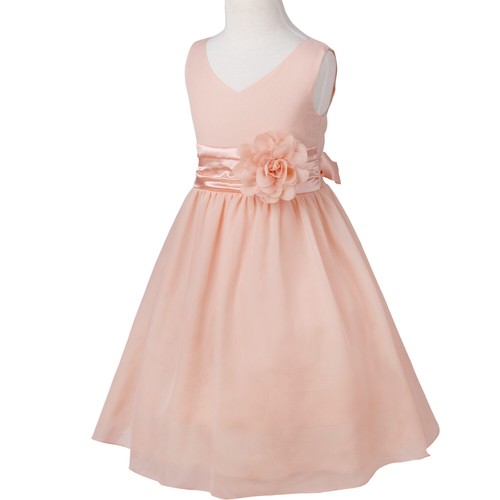 US Girls Chiffon Bridesmaid Wedding Party Flower Dress Pageant Prom Ball Gown - Picture 48 of 88