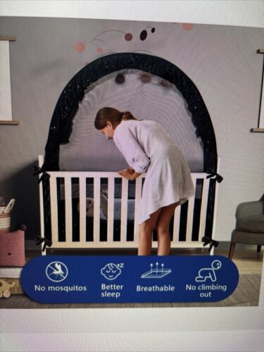Crib Tent to Keep Baby from Climbing Out, Pack N Play Tent with Glowing Stars - Picture 2 of 3