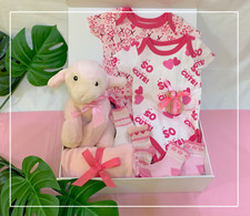 Newborn Large Heart Girl Baby Shower Gift Box Set ON SALE/Baby Girl Present