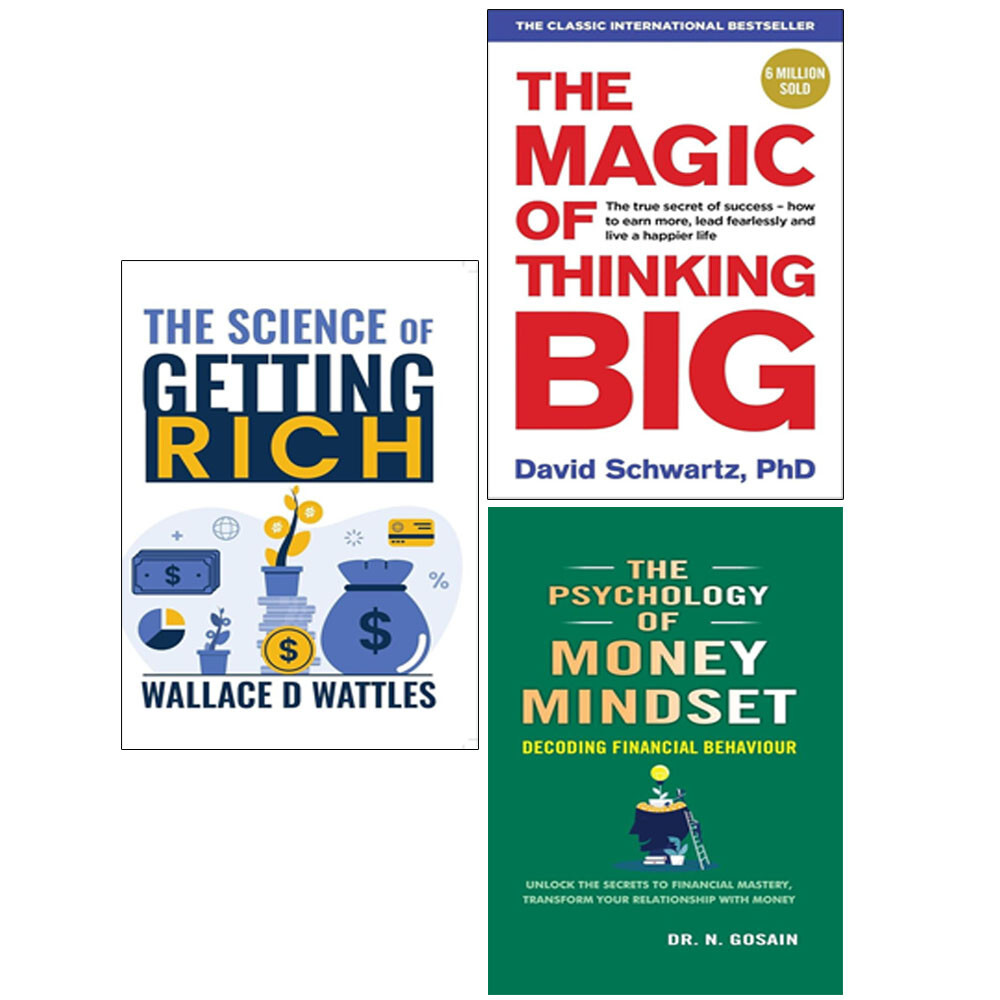 Science of Getting Rich, Magic of Thinking, Psychology Money Mindset 3 Books Set