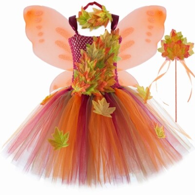 green emerald velvet dress Toddler Girls Fairy Dress Costume, Wings and Wand 3pc, Set 3 main image 1