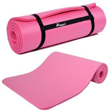 Tappetino per yoga pilates tappeto ginnastica fitness 185x60x1,5 cm Rosa
