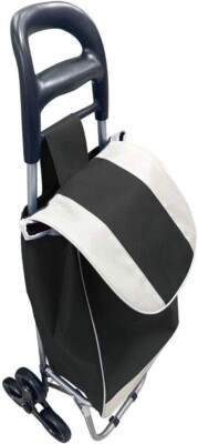 #ad Tri 6 Wheels Black Shopping Trolley Folding Stair Climbing Grocery Cart With Bag $29.99