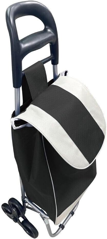 Carro de compras Tri 6 ruedas negro plegable escalera escalada carrito de compras con bolsa
