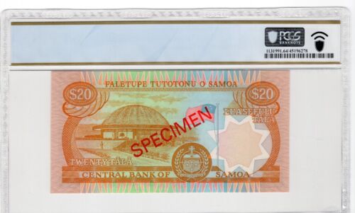 Samoa 2002 20 Tala Specimen PCGS Banknote UNC 64 PPQ Pick 35bs - Picture 2 of 2