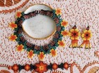 Mexican, Floral Jewelry, Floral Beaded Necklace Set, Huichol Jewelry — photo 3