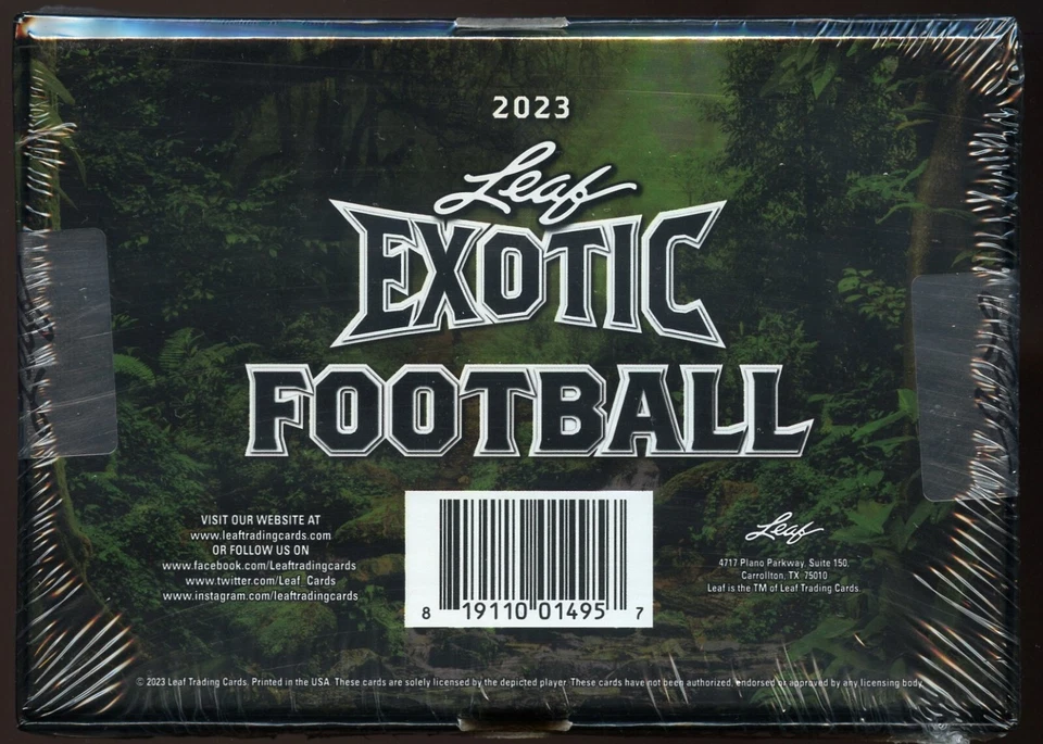 2023 Leaf Exotic Football Hobby Box - 3 Auto - Factory Sealed - Image 2 of 2