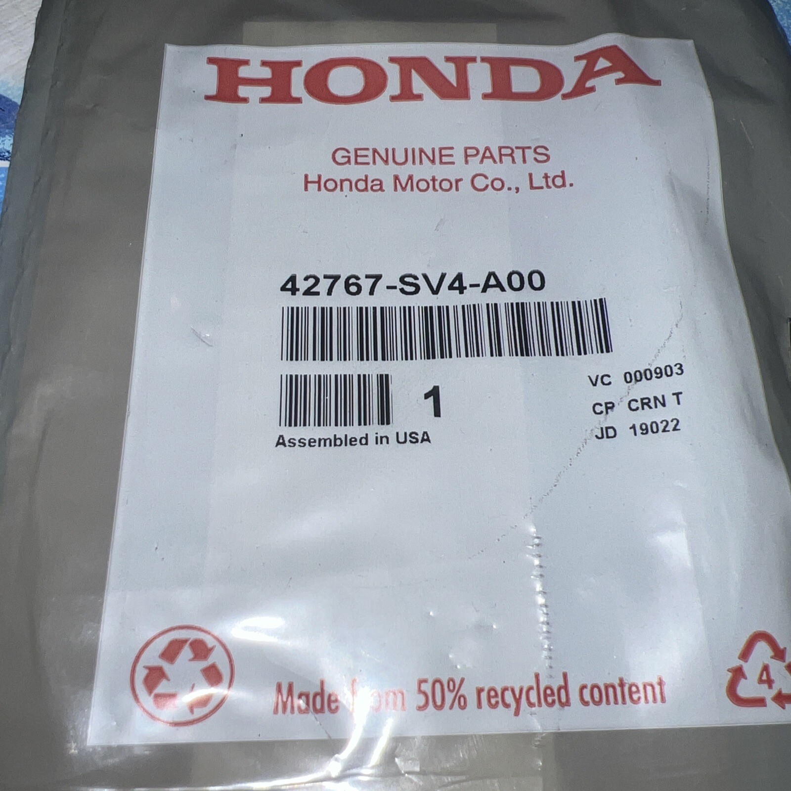 1994-2021 Honda Label Spare Tire Caution (T-Type)(English) 42767-SV4 ...