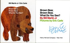 Eric Carle SIGNED AUTOGRAPHED Brown Bear Brown Bear What Do You See? HC 25th Ann