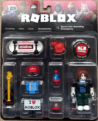 ROBL0X Avatar Shop Bacon Hair Emergency Toy Set Figure w/ Code! New & Sealed!