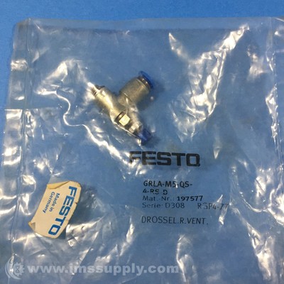 Festo GRLA-M5-QS-4-RS-D Flow Control Valve, One-way FNFP