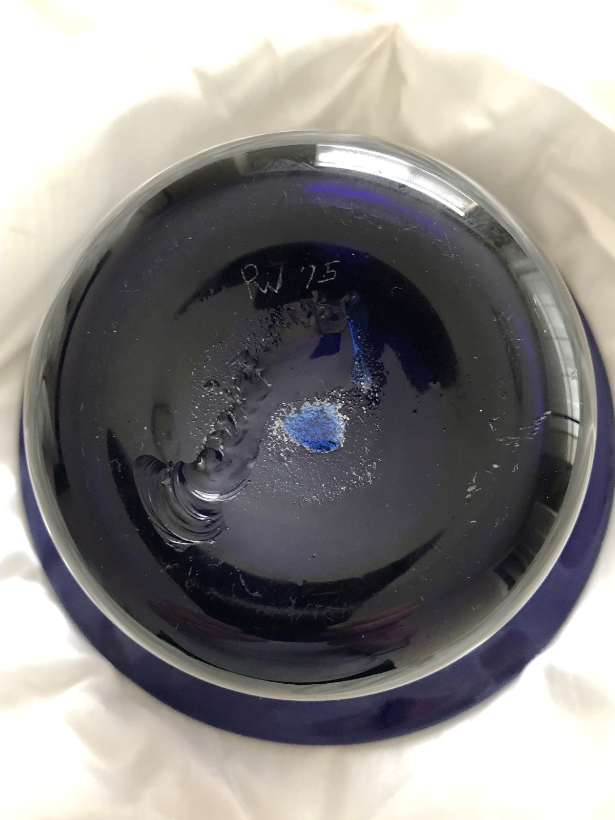 Thick Murano Art Glass Cobalt Blue Vase eBay