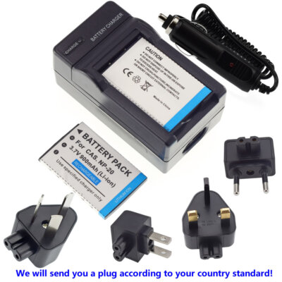 2x Battery +Charger For NP-20 CASIO Exilim EX-S880 S880BK Z75