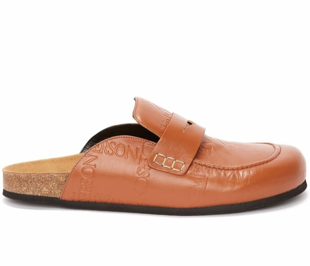 JW Anderson ANM36516F15010 Brown Logo-Debossed Slippers Loafer
