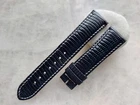 21mm/18mm Genuine Real Lizard Leather Padded Watch Strap Band - Dark Blue