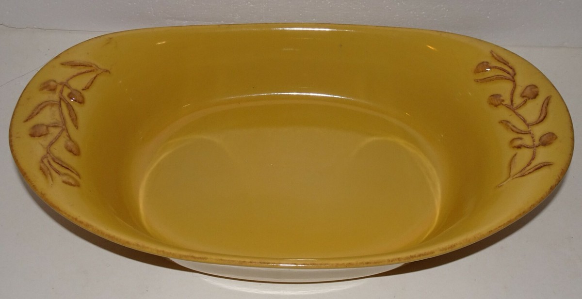 Cerutil Stoneware Oval Baking Dish Casserole 9x11 Antique Gold