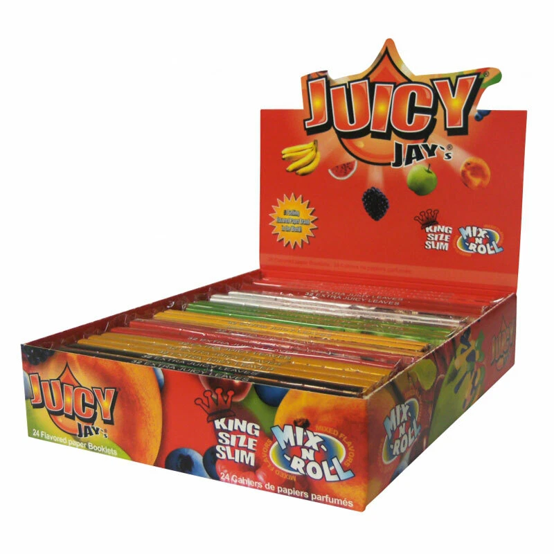 JUICY JAY'S Juicy Jay King Size Rolling Papers - Various Flavours - 24 Packs per box