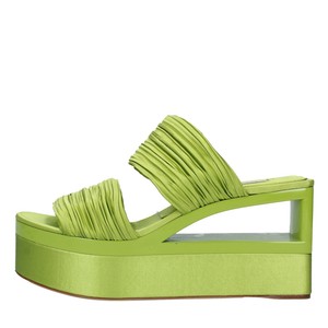 sandali con zeppa verde