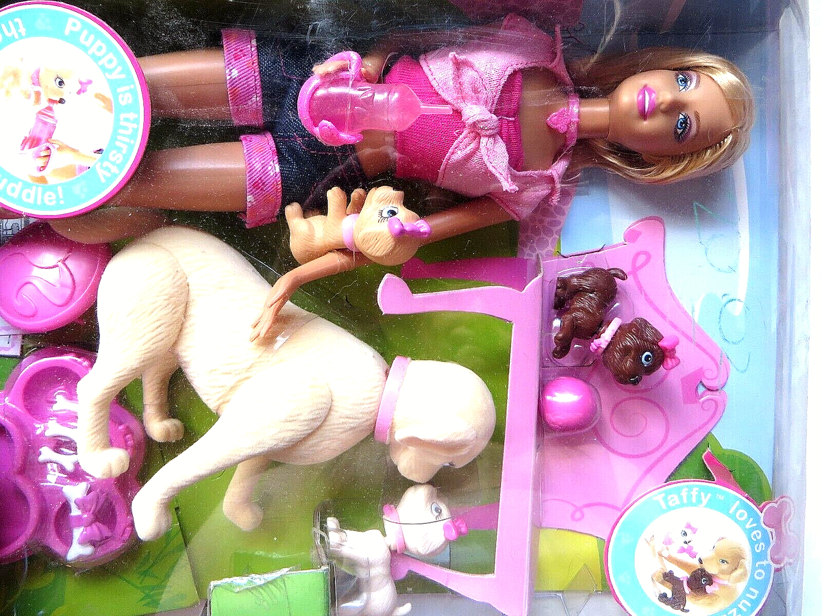 2007 Barbie Doll with Taffy & Puppies Play Set Barbie Loves 2007 Barbie Doll with Taffy & Puppies Play Set Barbie Loves