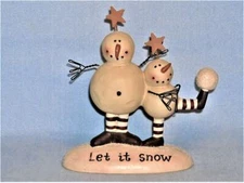 Blossom Bucket SUZI Skoglund LET IT SNOW Snowmen 2010 Resin Figurine - Retired