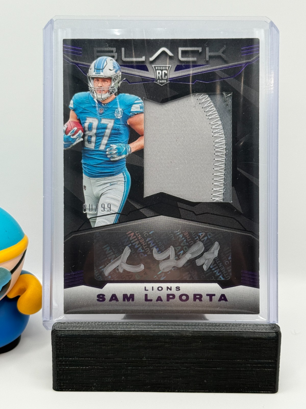 2023 Panini Black Football Sam LaPorta Detroit Lions Rookie Patch Auto RPA /99
