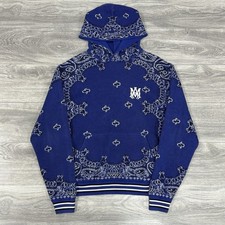 Size XL - Amiri Bandana Basketball Hoodie ' Blue Black '  GREAT CONDITION 
