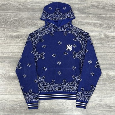 Size XL - Amiri Bandana Basketball Hoodie ' Blue Black ' | GREAT CONDITION!