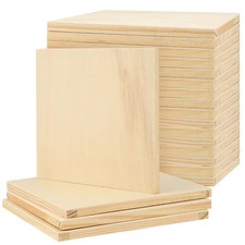 20 Pack 6 x 6 Inch Square Wooden Canvas Boards, Unfinished Wood Panels, Blank...