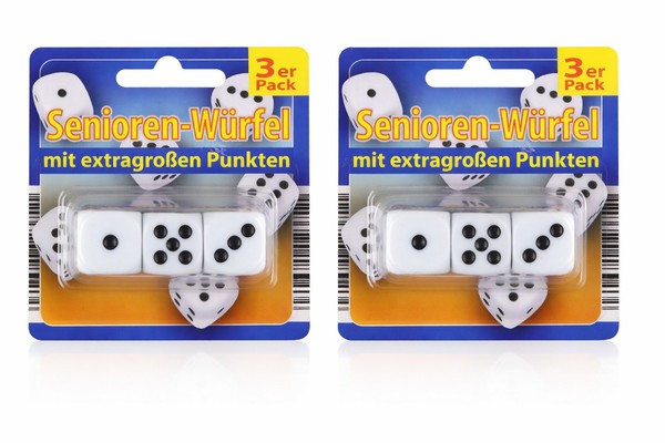 Senioren WüRfel 18Mm Groß 6 StüCk Extra GroßE Punkte SpielwüRfel Set-image