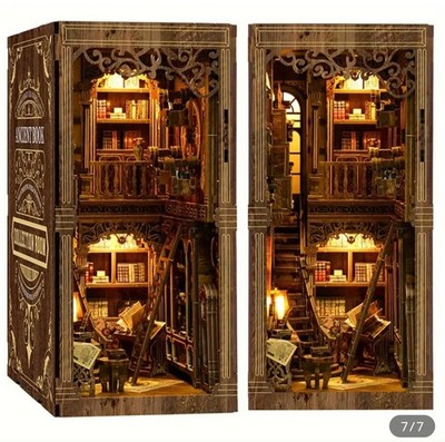 Book Nook 3D Kit LED Magic Antik Vintage Buchhandlung Puzzle Miniatur 