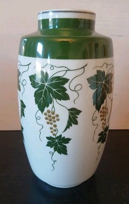 Wagner & Apel 1877 Blumenvase Weinlaub DDR Porzellan 21 x 11 cm