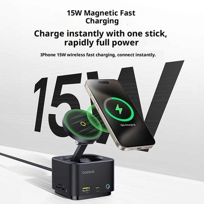 Baseus Qi2 15W MagSafe Wireless Charger   Fast PD HUB HDMI 4K USB3.2