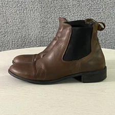 Coach and Four Boots Womens 9M Brown Leather Isetta Chelsea Ankle Pull On Italy