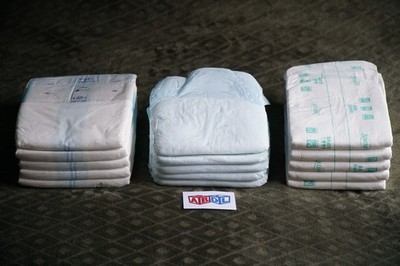 15er Pack mittelgroße Kunststoffwindeln für Erwachsene (Vintage) - ABDL / Windelliebhaber