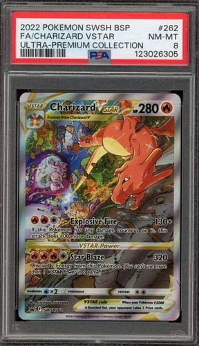 Pokemon Charizard VSTAR Ultra-Premium Coll. Full Alt Art Promo SWSH262 PSA 8