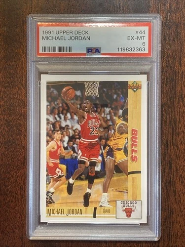 1991 Upper Deck Basketball Card - #44 Michael Jordan, PSA 6 NM Free Shipping