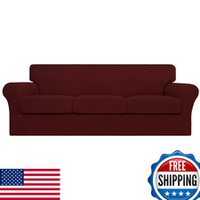 Easy-Going 4 Pieces Stretch Couch Cover Sofa Cover for Dogs Washable Sofa Slipco