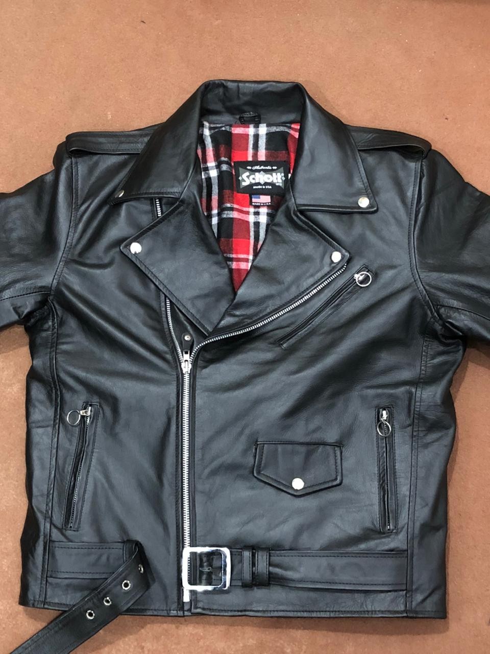 Schott NYC Vintaged Fitted Cowhide Leather Motorcycle Jacket
