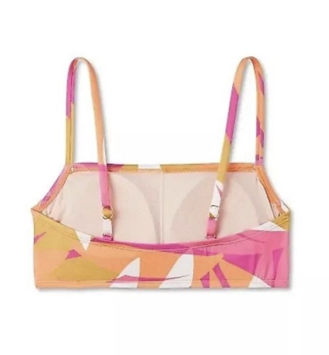 Kona Sol Padded Bandeau Bikini Top size M medium 8-10 Pink/Orange/Beige - NEW - Picture 2 of 9
