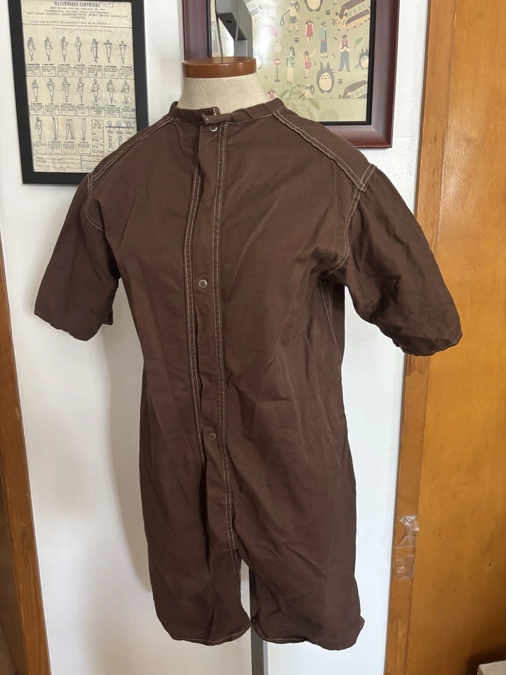 DE COLECCIÓN: Mameluco Pantalones Cortos de Punto en Contraste Mezcla de Algodón Talla S/M (MARRÓN) Foto 2 de 4