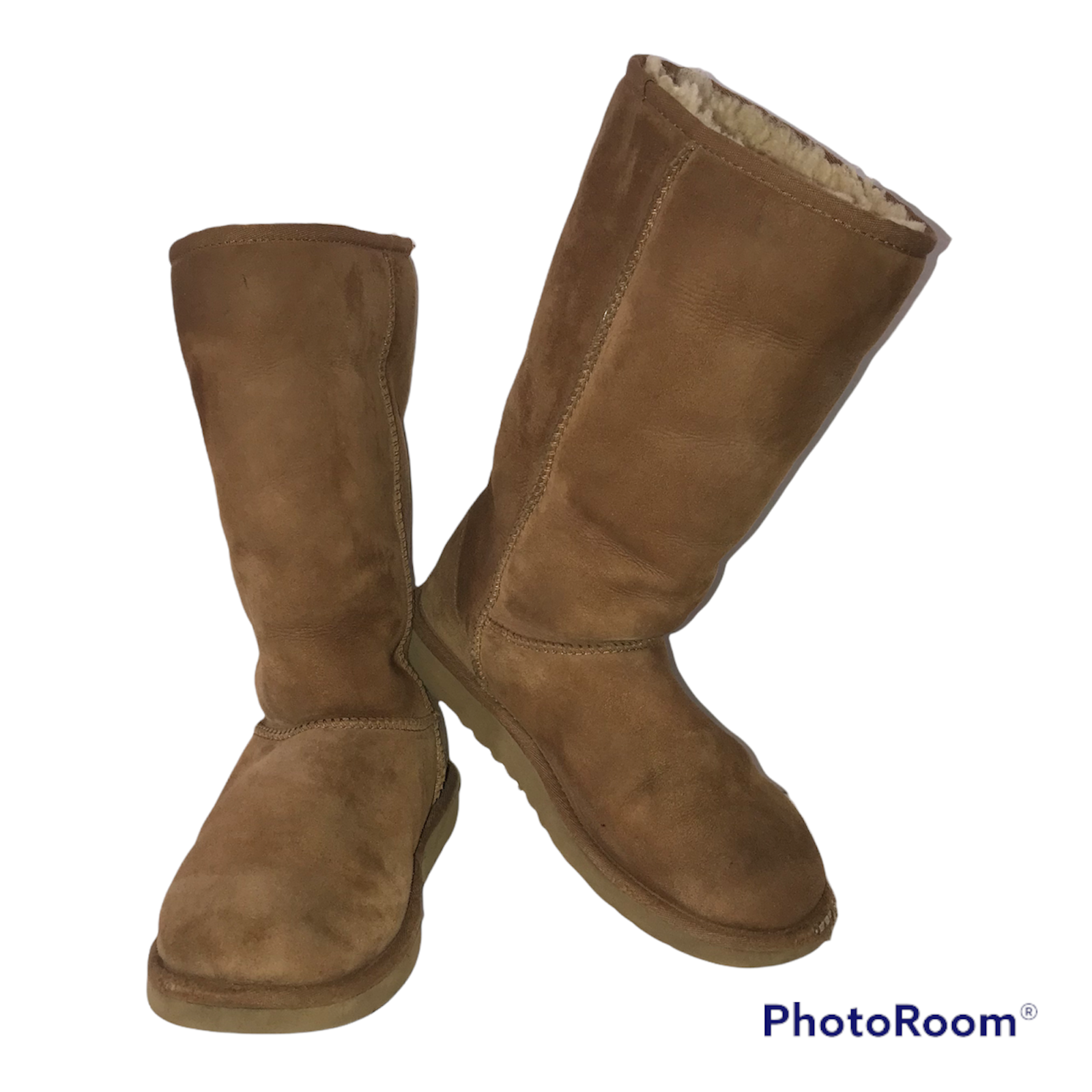 UGG Australia Eva Womens Tall Light Brown Suede Snow Boots Size 6