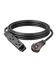 DEWENWILS 15FT Extension Cord 360 Rotating Flat Plug 3 Outlet Space Saving