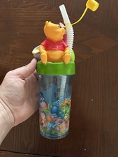 Used Disney Winnie The Pooh And Friends with Piglet Tumbler Cup And Straw 3D Top
