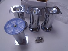 Set of 4 Chrome Tall Furniture Legs CG L53