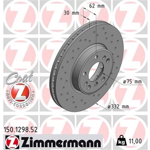 ZIMMERMANN SPORT BREMSE BREMSEN BREMSSCHEIBEN VORNE HINTEN für BMW X5 E53 3.0 d - Bild 2 von 6