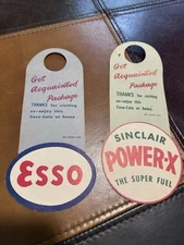 Esso & Sinclair Gasoline Free Coca Cola Bottle Hanger