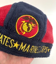 Adult Blue Red HAV-A-DANNA Fleece USMC Marine Embroidery Skull Cap Doo Rag HAT