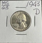 1943-D Washington Quarter – BU – Brilliant Uncirculated – 90% Silver – WWII Era